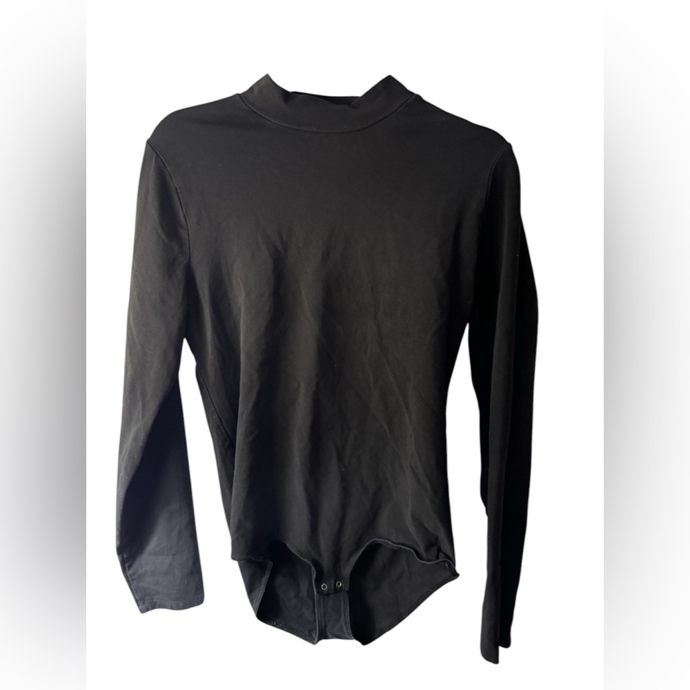 J.Crew Factory Mockneck bodysuit with button shoulders - Picture 2 of 6